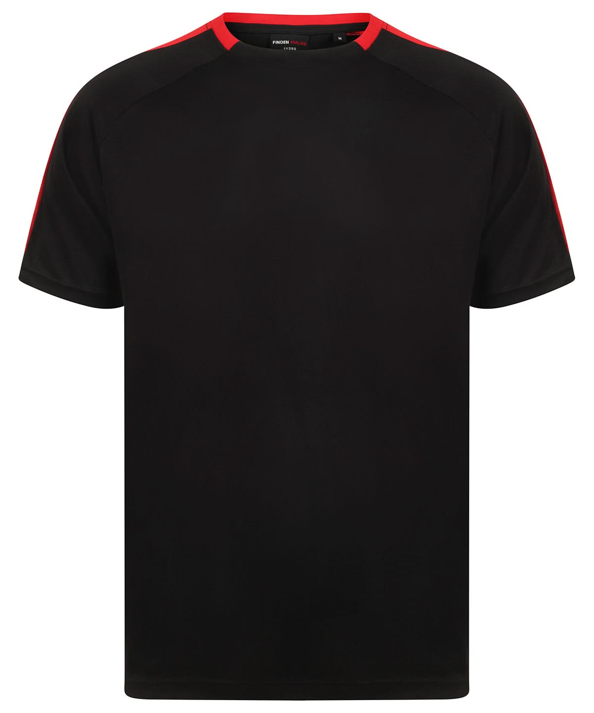 Finden & Hales Finden Hales Unisex team t shirt LV290 - Black Red - Customisable T-Shirt