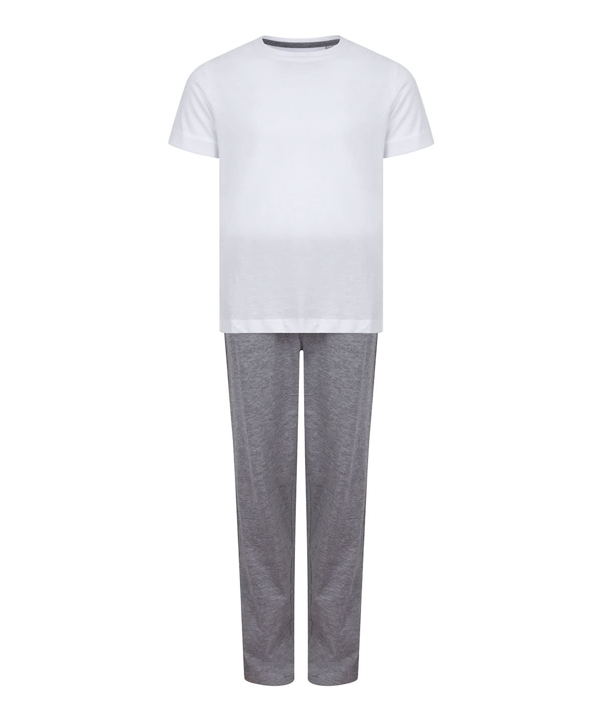 Towel City Kids long pyjamas TC059 - White Heather Grey - Customisable Pyjamas