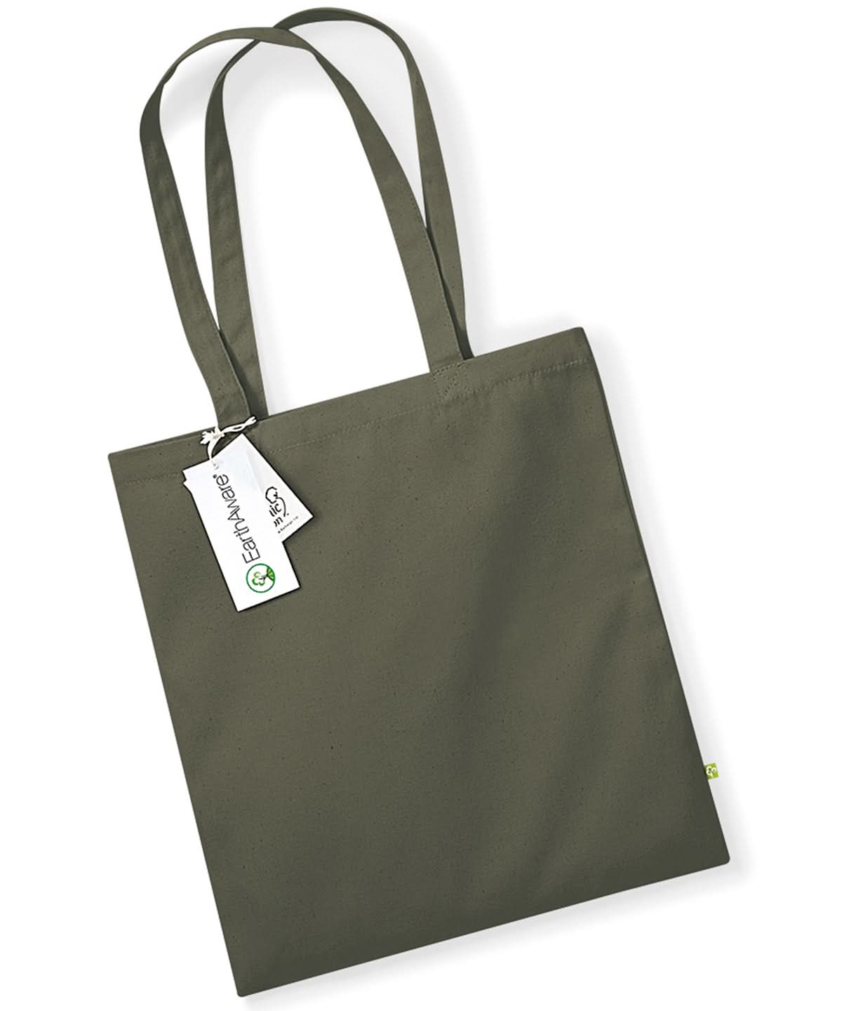 Westford Mill Earthaware Organic Bag For Life WM801 - Olive Green One size - Customisable Bags