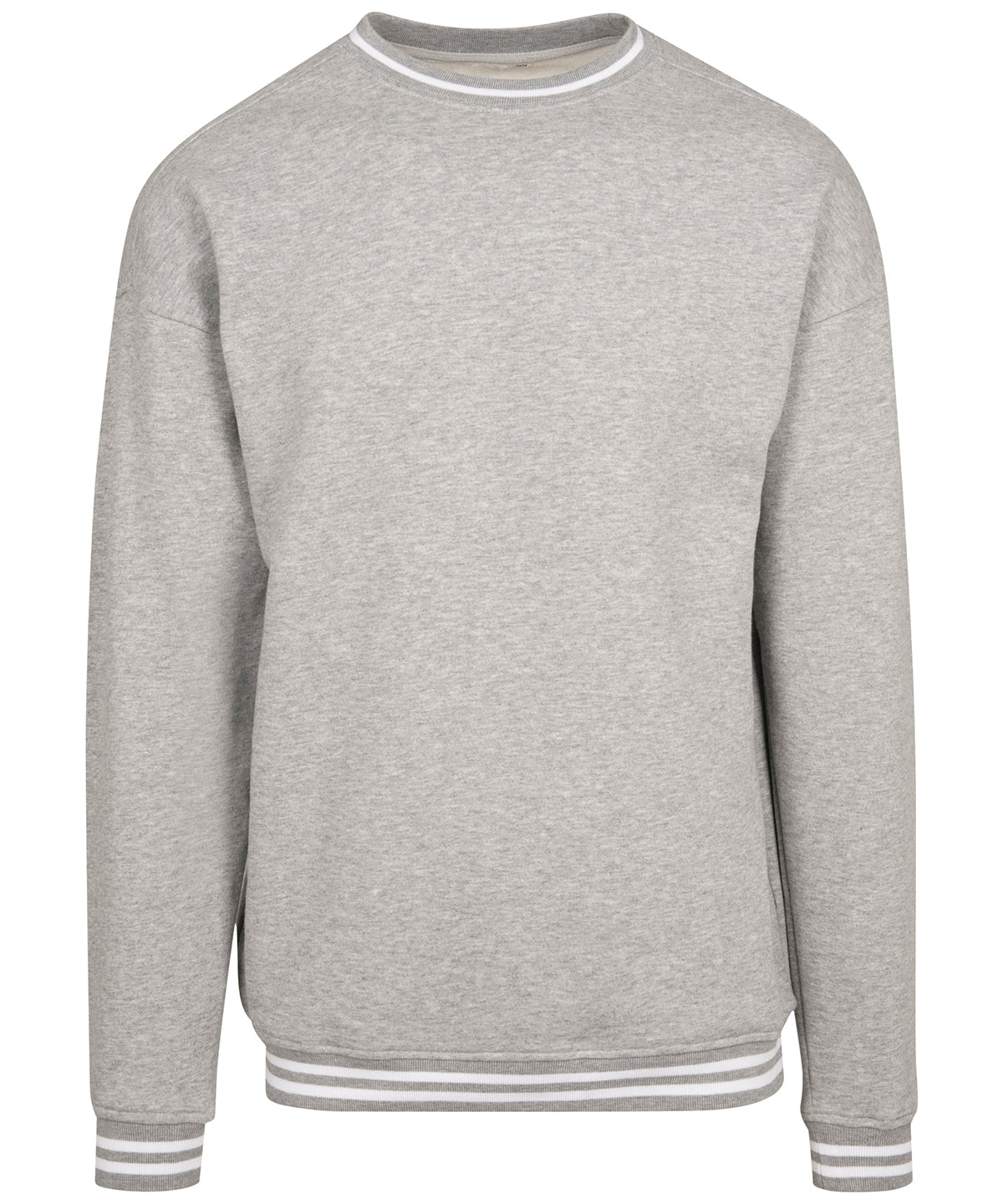 College sweat crew - BY104 - Heather Grey White - Customisable Sweatshirts
