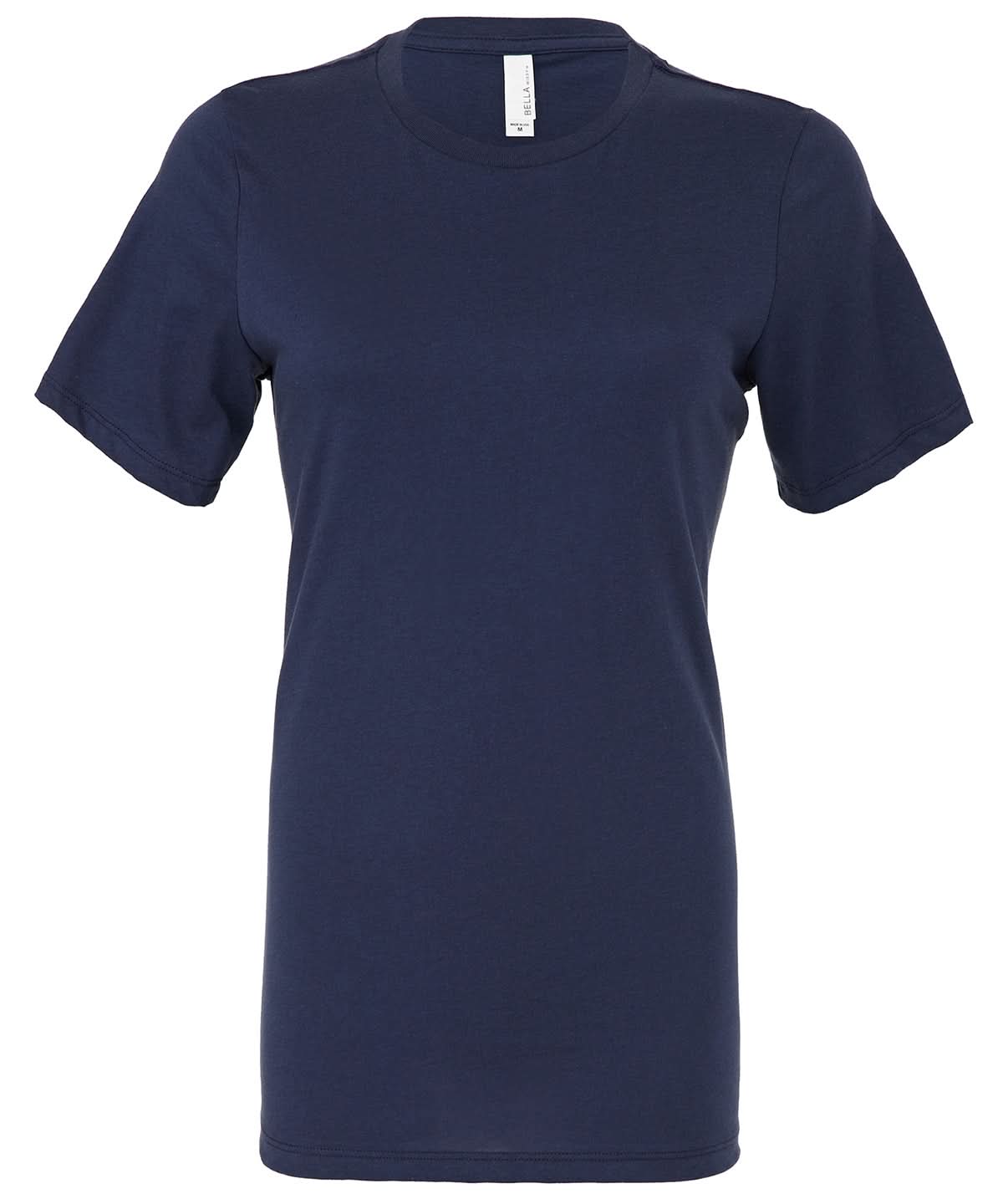 Bella Canvas Womens relaxed Jersey short sleeve tee Navy BE046 - Navy - Customisable T-Shirt