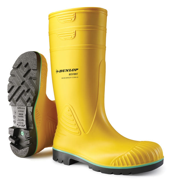 Dunlop Acifort Heavy Duty Wellingtons A4422 B1 - Yellow - Customisable Wellingtons