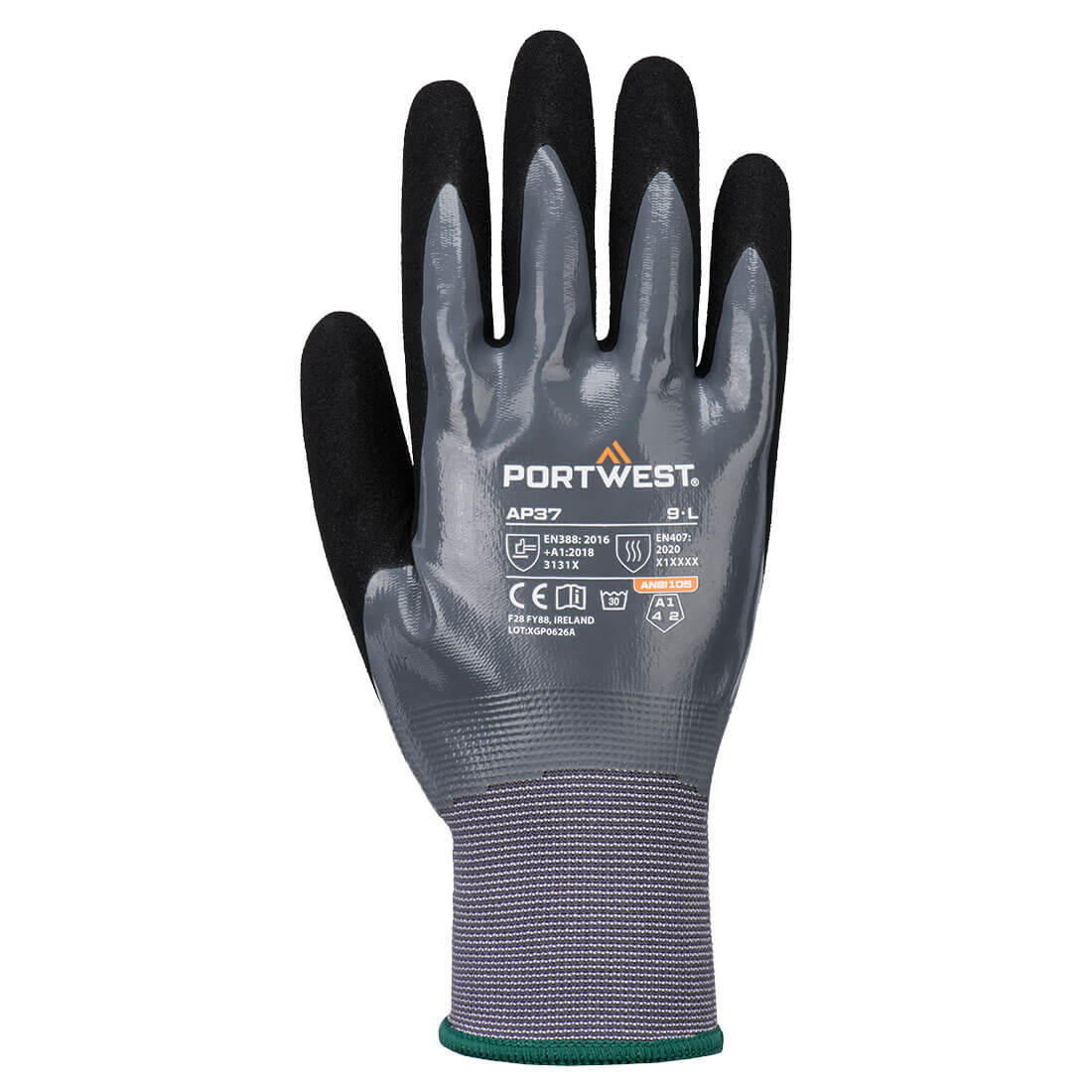 Grip 15 Nitrile Foam Touch Screen Glove - AP37 - Grey Black - Customisable
