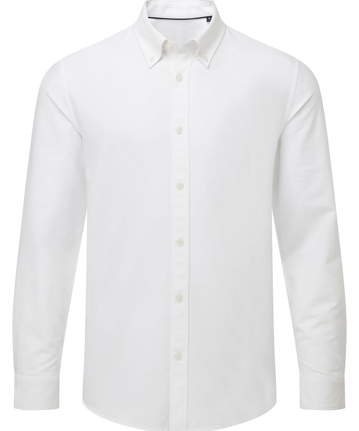 Asquith & Fox Mens cotton long sleeve Oxford shirt AQ039 - White - Customisable Shirts