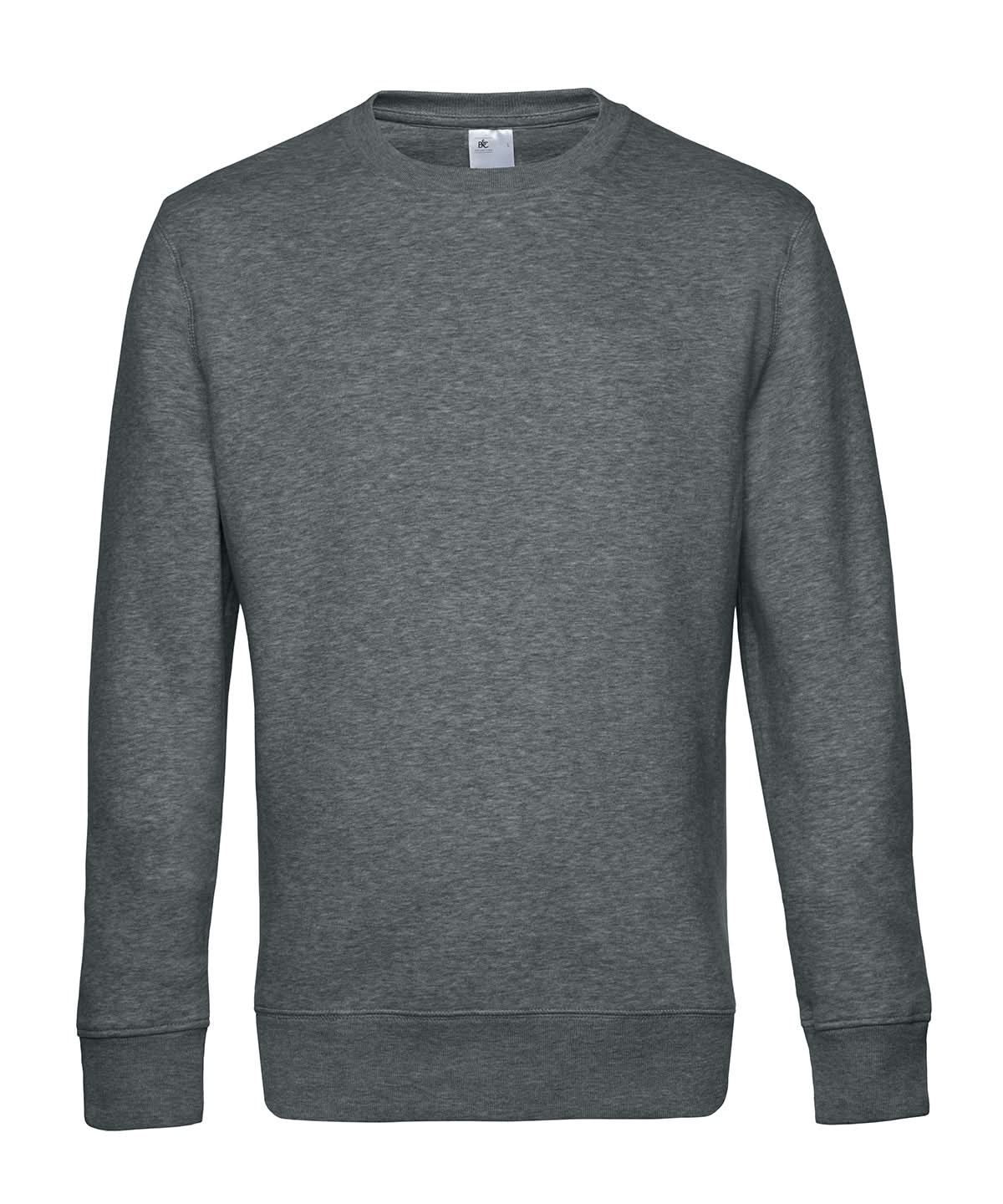 B&C Collection KING Crew Neck Heather Mid Grey BA010 - Heather Mid Grey - Customisable Sweatshirts