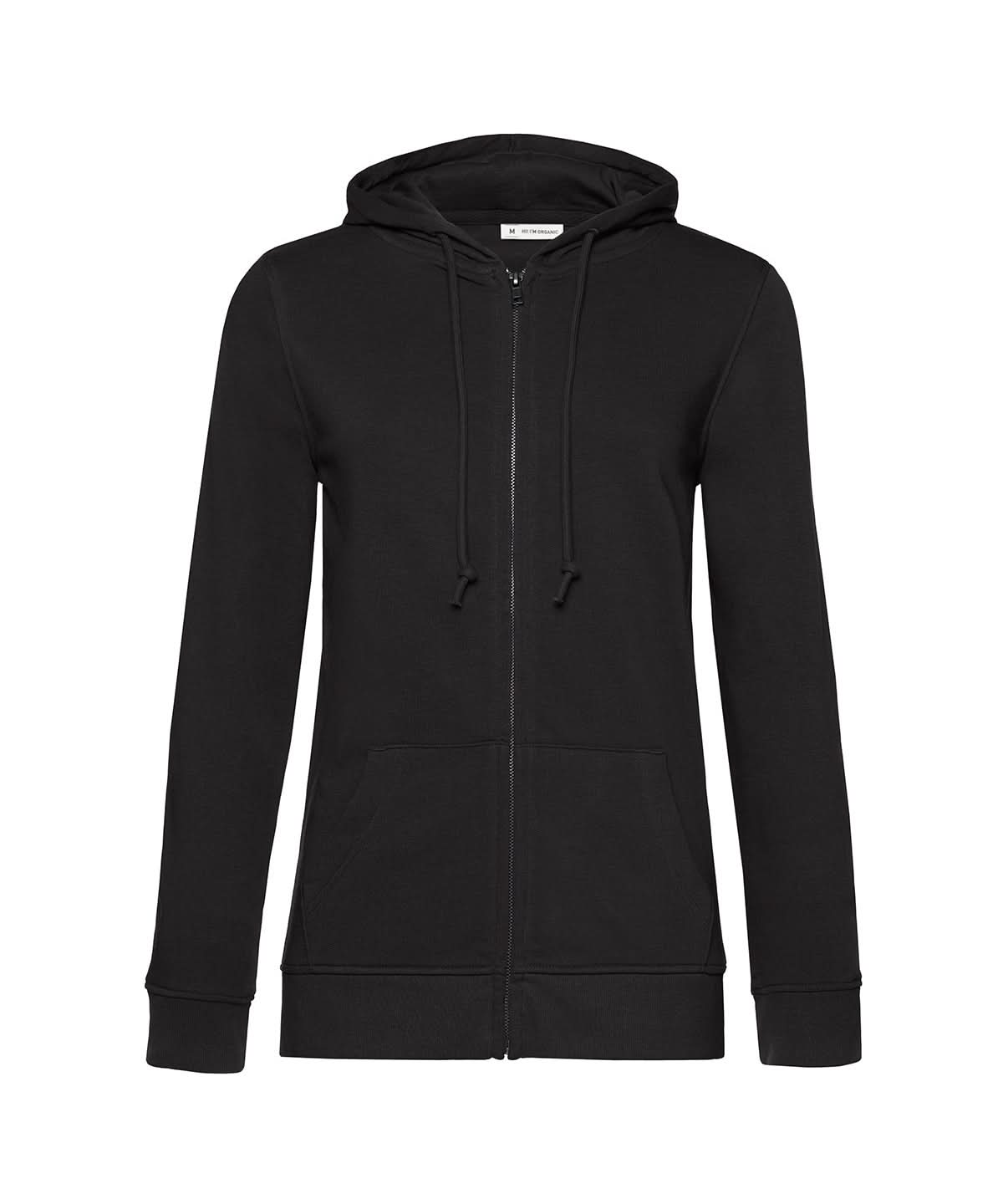 B&C Collection Inspire Zipped Hood women BA02F - Black Pure - Customisable Hoodies