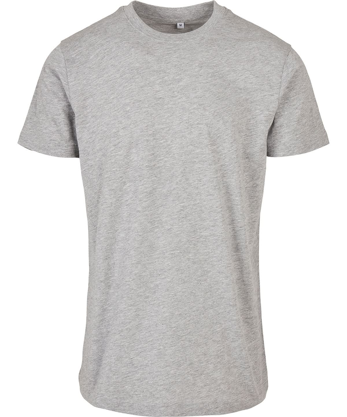Build Your Brand Basic BYB Basic round neck tee Heather Grey BB010 - Heather Grey - Customisable T-Shirt
