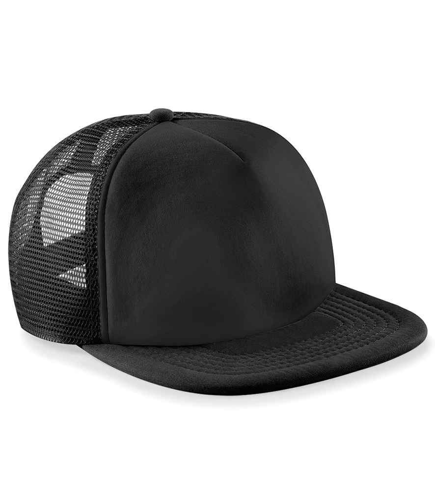 Beechfield Vintage Snapback Trucker Cap - BB645 - Black Black ONE - Customisable Headwear