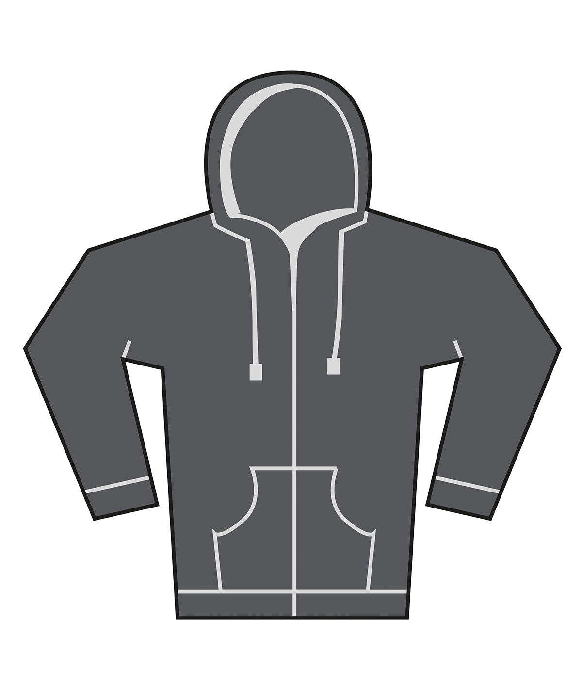 Unisex heavy full-zip hoodie - BE157 - Asphalt - Customisable Hoodies