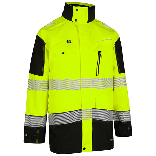 Deltic Beeswift Deltic Hi Vis Two Tone Ripstop Breathable And Waterproof Rail Jacket Bsdjtt - Saturn Yellow Navy - Customisable Jacket