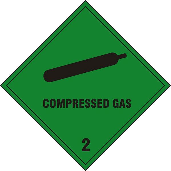 Compressed Gas Sign Bss1869 Sn - BSS1869SN - Green 200X200MM - Customisable Hazardous Warning Diamonds