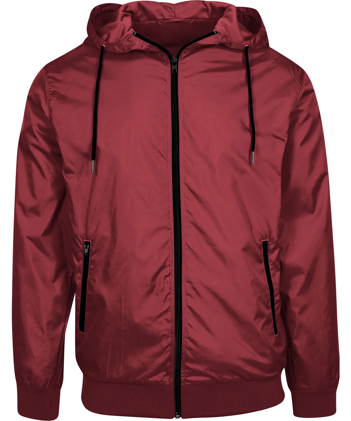 Build Your Brand BYB Wind runner BY016 - Burgundy Black - Customisable Jacket