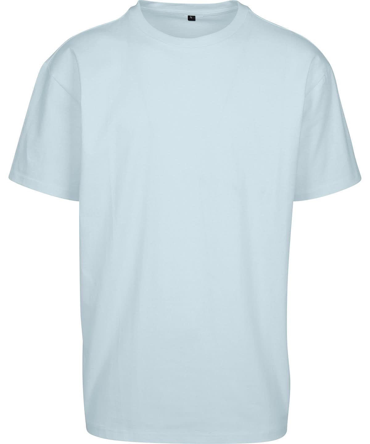 Build Your Brand BYB Heavy oversized tee Powder Blue BY102 - Powder Blue - Customisable T-Shirt