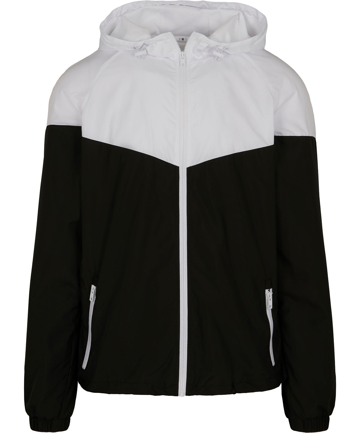 Two-tone tech windrunner jacket - BY129 - Black White - Customisable Jackets