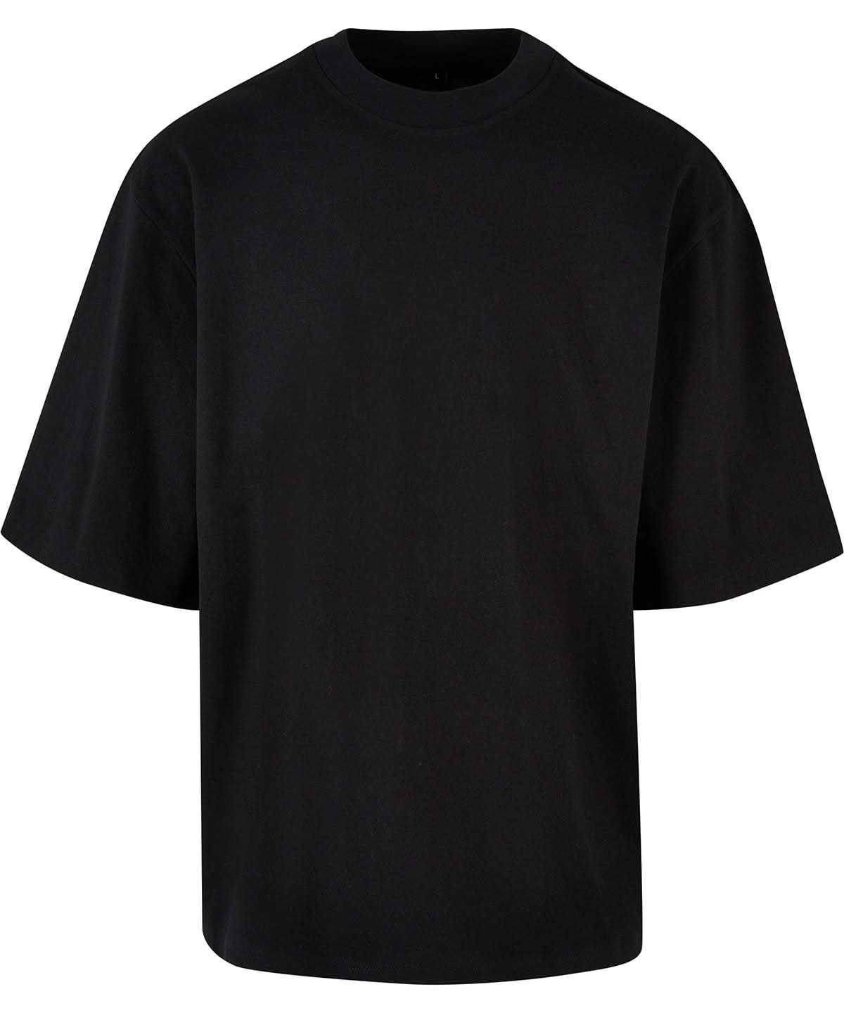 Build Your Brand BYB Oversized sleeve tee BY256 - Black - Customisable T-Shirt