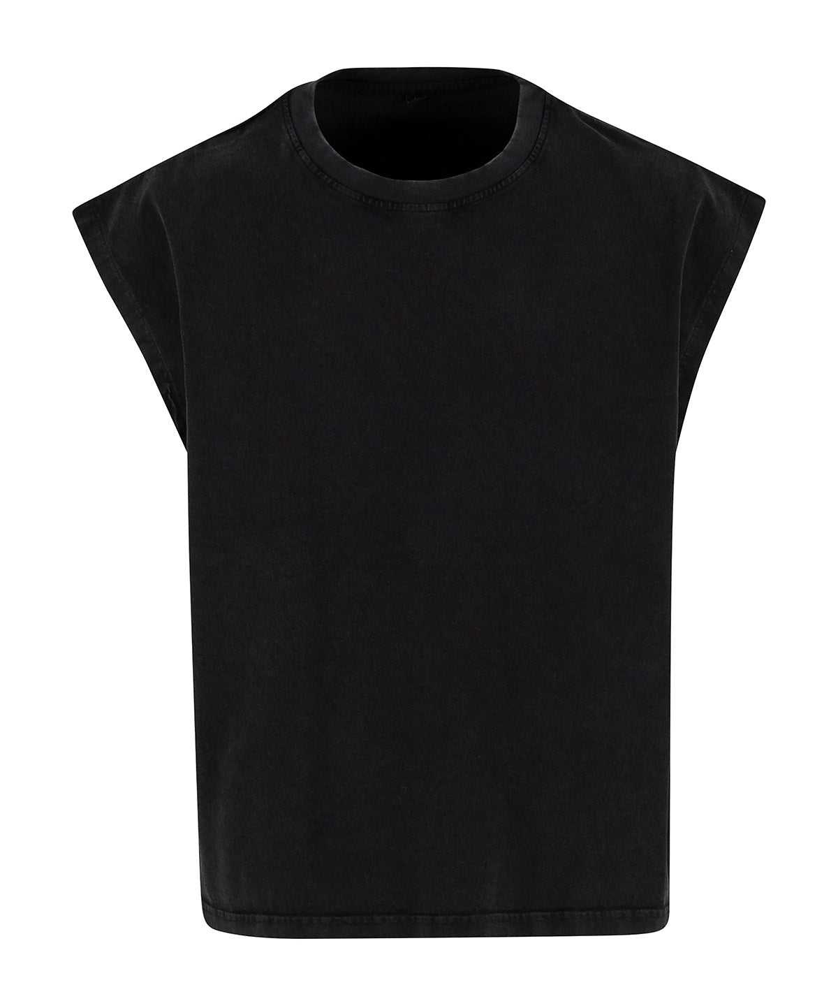 Vintage cropped heavy sleeveless tee - BY436 - Black - Customisable T-Shirts