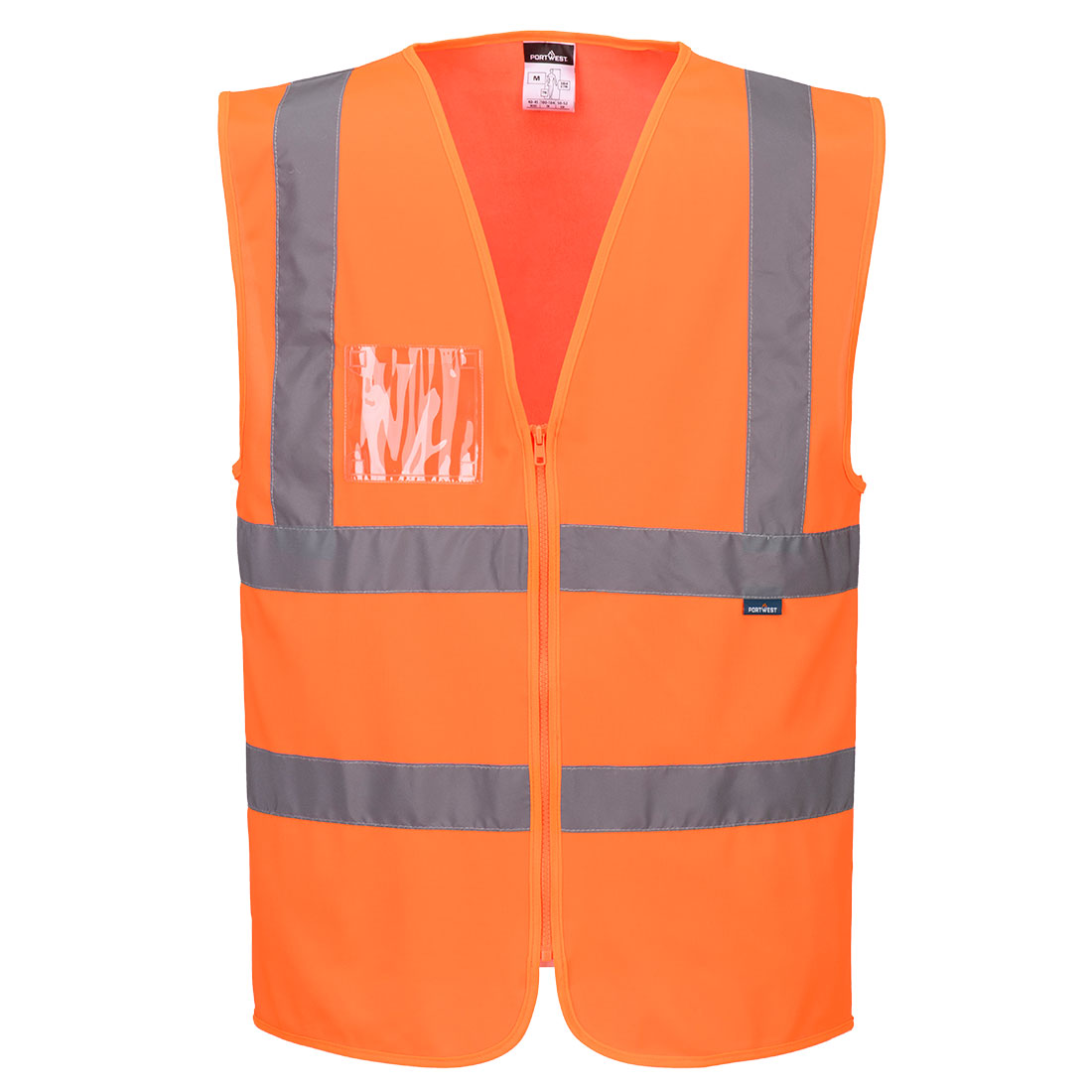 Hi-Vis Zipped Band and Brace Vest - Orange