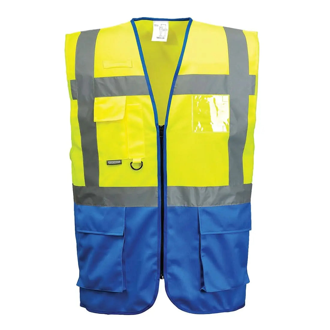 Warsaw Hi Vis Contrast Executive Vest C476 - Yellow Royal - Customisable Vests