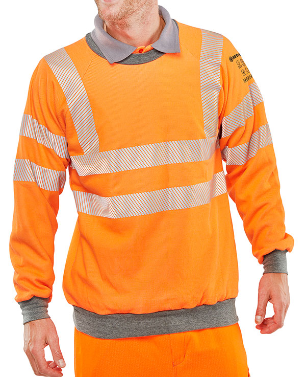 Beeswift Arc Compliant Hi Vis Rail Spec Sweatshirt Carc56 - Orange - Customisable Sweatshirts