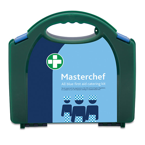 Click Medical Masterchef Person All Catering First Aid Kit In Aura Box - CM0298 - Green 550X320X355MM - Customisable Catering Kits