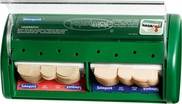 Salvequick Plaster Dispenser with 40 Waterproof and 40 Fabric Plasters - - Customisable Dispensers
