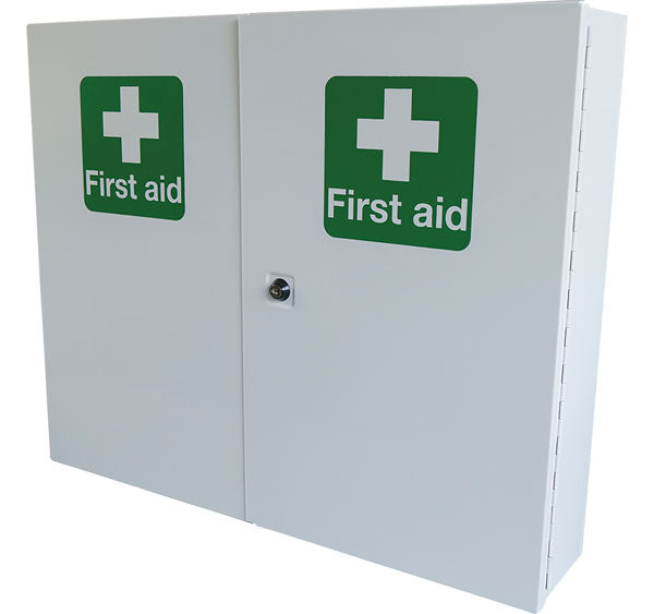 Click Medical Double Door Metal First Aid Cabinet - - Customisable Containers