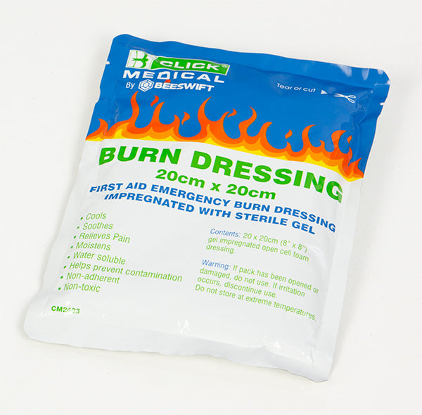 Click Medical Click Medical Emergency Burn Gel Dressing X Cm - CM2403 - White Blue 20X20CM - Customisable Burns