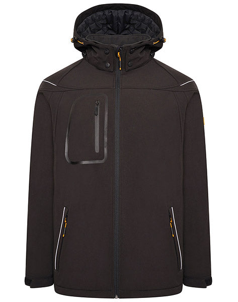 Jcb Workwear Trade Hooded Softshell Jacket D Ml - Black - Customisable Jacket