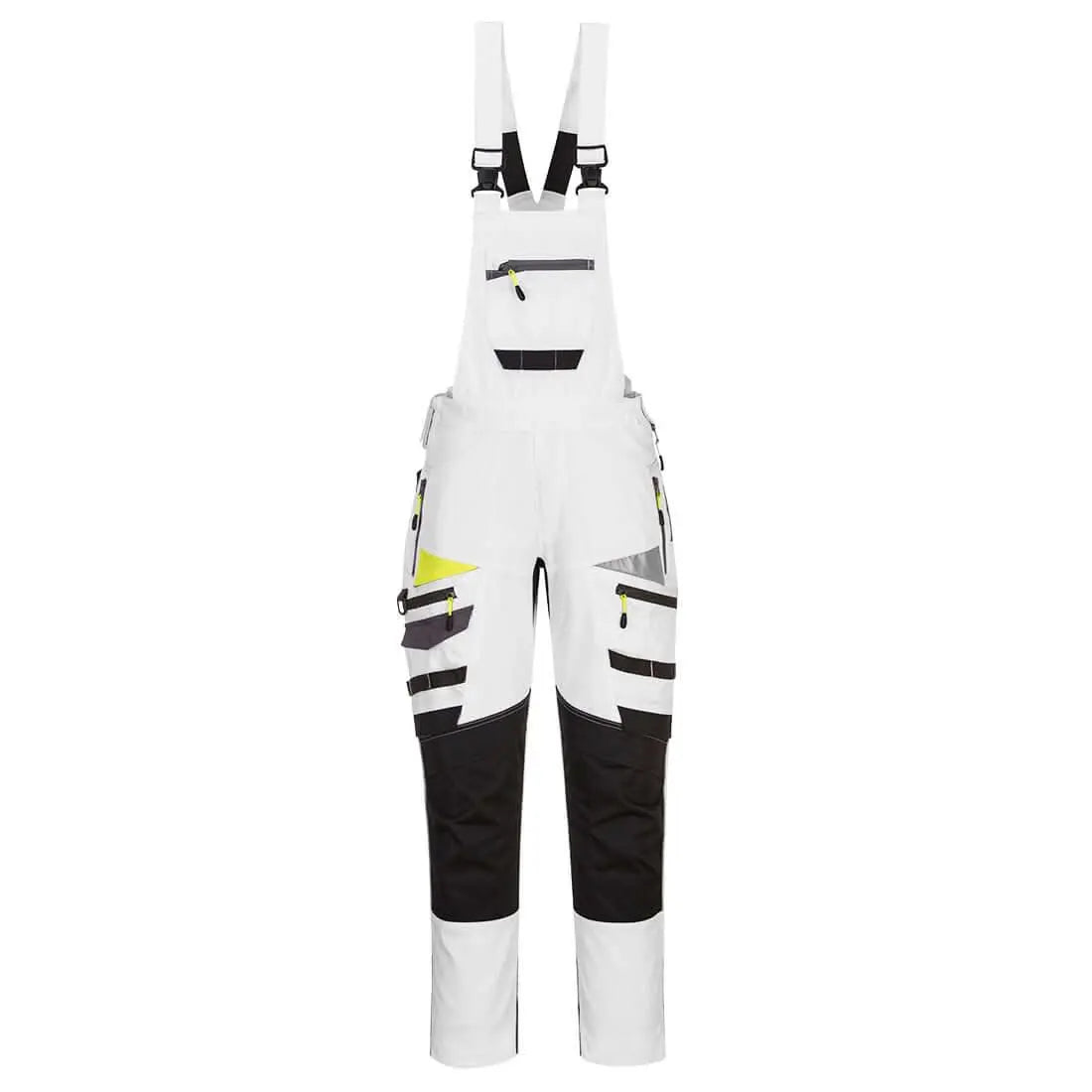 Dx4 Work Bib And Brace Dx441 - White Grey - Customisable Bib & Braces