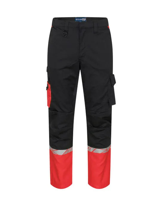 Pro-Job - 7507 Service Pant - Black Red - Customisable TROUSERS & JOGPANTS