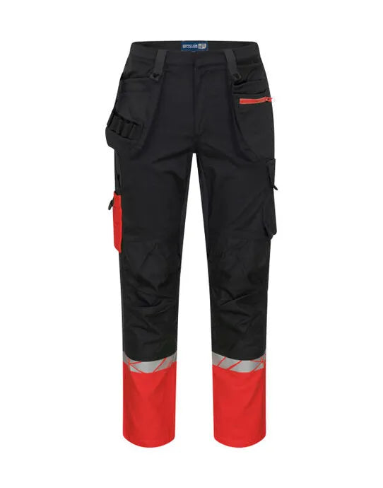 Pro-Job - 7509 Workpant - Black Red - Customisable TROUSERS & JOGPANTS