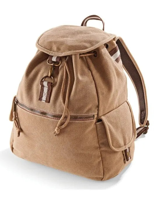 Quadra Desert Canvas Backpack qd612 - - Customisable Bags