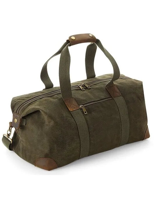 Quadra Heritage Washed Canvas Holdall qd650 - - Customisable Bags