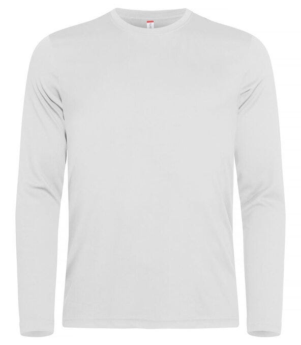Clique Basic Active-T L/S - CQ029040 - White - Customisable MENS LONG SLEEVE T-SHIRTS