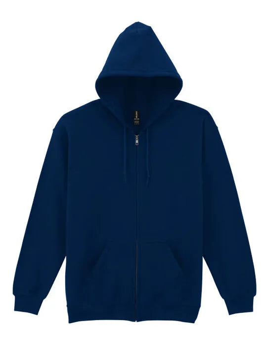 Gildan Heavy Blend Adult Zip Hood Sweat - Navy Blue - 18600 - - Customisable Sweatshirts And Hoodies