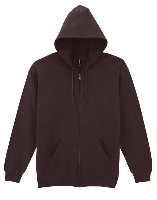 Gildan Heavy Blend Adult Zip Hood Sweat - Dark Chocolate - 18600 - - Customisable Sweatshirts And Hoodies