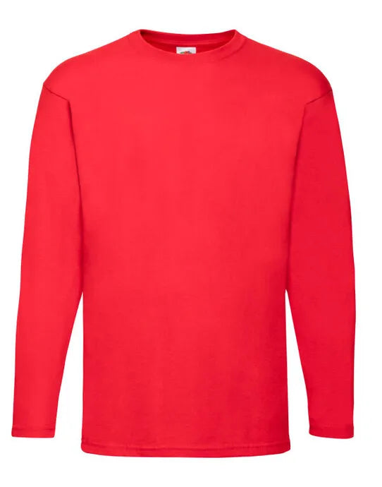 Mens Valueweight Long Sleeve T 61038 - Red - Customisable T-Shirt