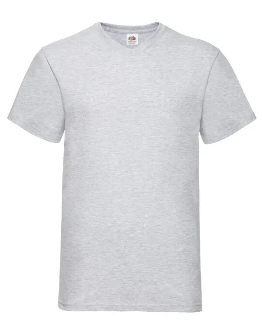 FOTL Mens Valueweight V-Neck T 61066 - Heather Grey 2XL - Customisable T-Shirt