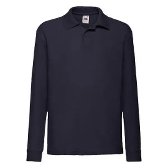 Kids 6535 Long Sleeve Polo 63201 - Deep Navy - Customisable Polos