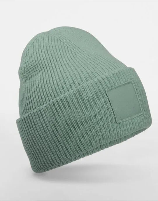 Beechfield Deep Cuff Tonal Patch Beanie B336R - - Customisable Beanies