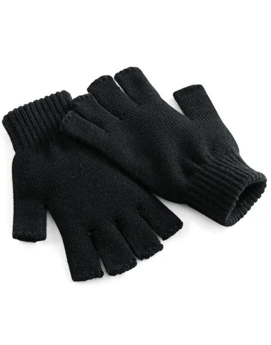 Beechfield Fingerless Gloves B491 - Black S-M - Customisable Gloves
