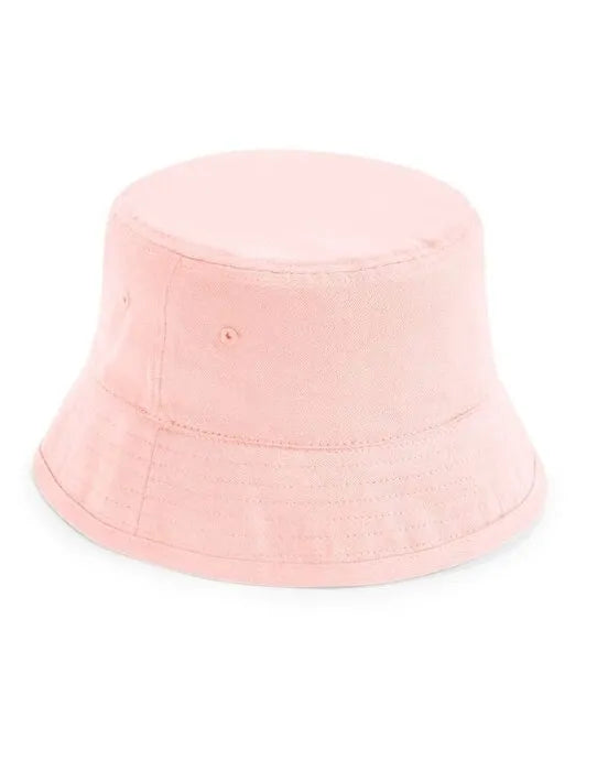 Beechfield Junoir Cotton Bucket Hat B90NB - Powder Pink S M - Customisable Hats