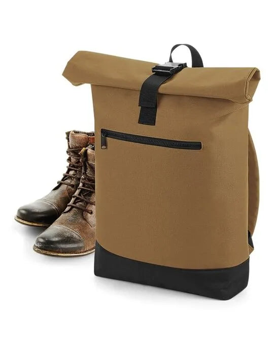 Bagbase Roll Top Backpack bg855 - Caramel O S - Customisable Bags