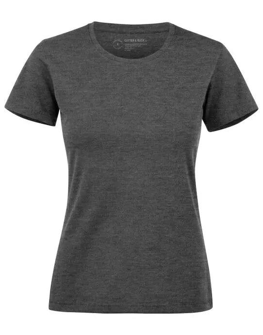 Cutter & Buck - Manzanita Roundneck Women - Anthracite Melange - Customisable T-Shirt