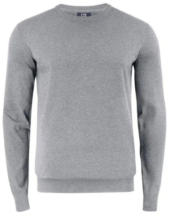 Cutter & Buck - Oakville Crewneck Men - Grey Melange - Customisable Knitwear