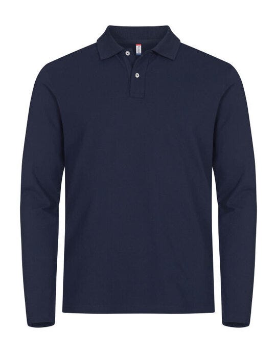 Clique Stretch Premium L/S Polo Cq028262 - Dark Navy 2XL - Customisable POLO SHIRTS