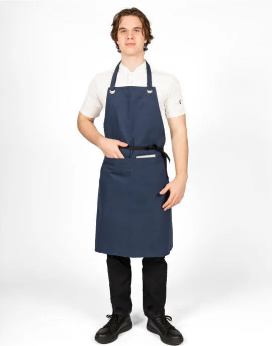 Denny Joseph Alan Canvas Bib Apron With Pocket dp114 - Navy O S - Customisable Apron