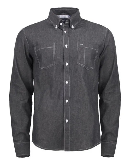James Harvest Jupiter Denim Look Shirt HAR2113035 - Black Denim - Customisable Shirts