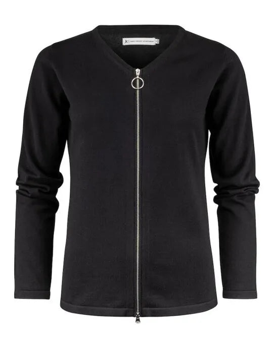 James Harvest Ladies Knitted Cardigan har2122511 - Black XS - Customisable Knitwear