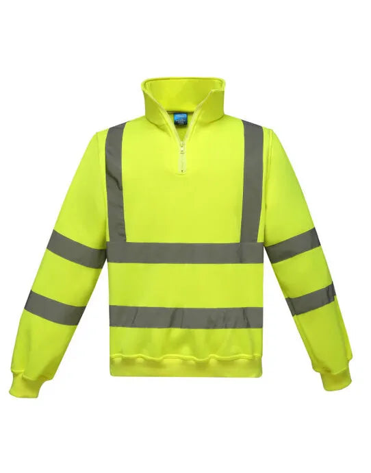 Yoko HV 14 Zip Sweatshirt HVK06 - - Customisable Hi-Vis Sweatshirt